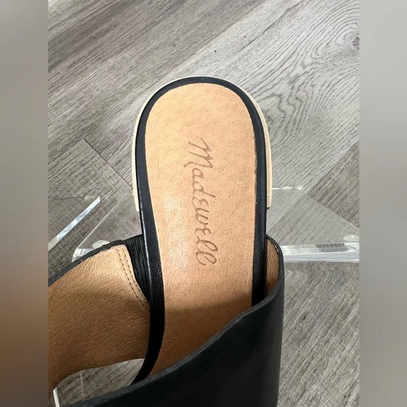 Madewell Leather Kiera Mule Strappy Black Sandal Sz 7 - Picture 10 of 13